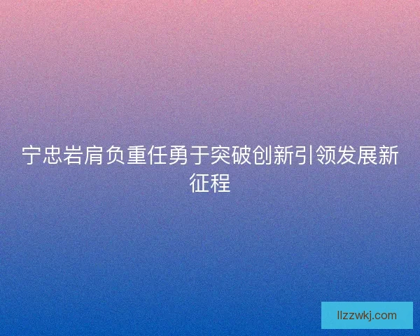 宁忠岩肩负重任勇于突破创新引领发展新征程